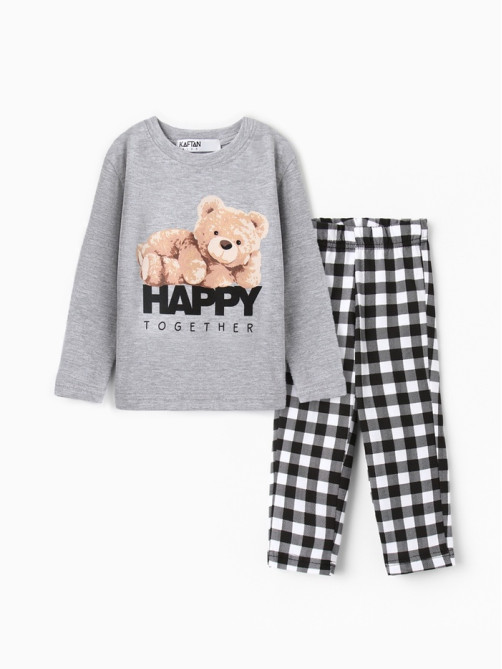 Пижама новогодняя детская KAFTAN Happy together размер 32 (110-116 см)