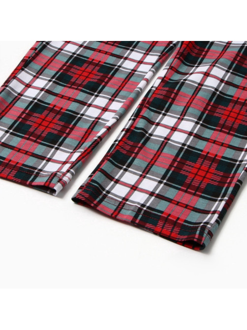 Пижама детская новогодняя (рубашка, брюки) KAFTAN Christmas time, размер 32 (110-116 см), бело-красная