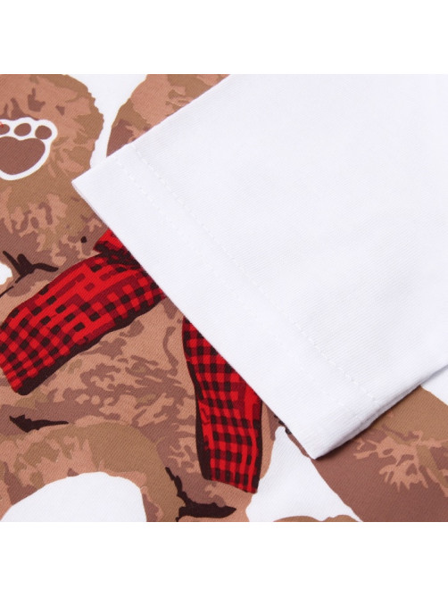 Пижама для девочки новогодняя (футболка, шорты) KAFTAN Christmas time, размер 28 (86-92 см), бело-красная