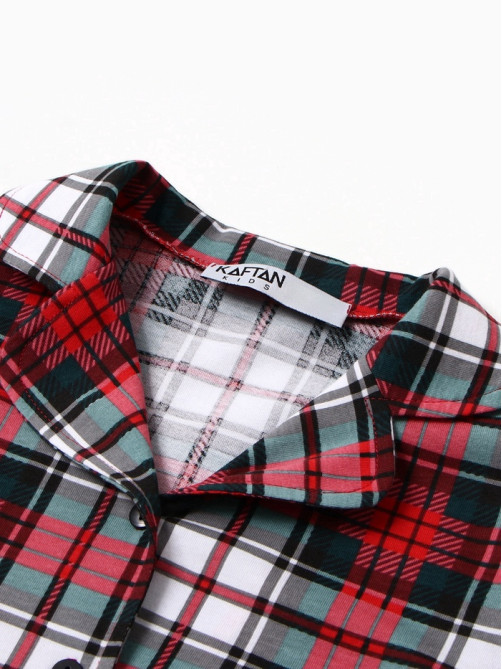 Пижама детская новогодняя (рубашка, брюки) KAFTAN Christmas time, размер 32 (110-116 см), бело-красная