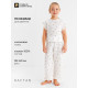 Пижама для девочки (футболка, брюки) KAFTAN «Вишенки», белая, размер 36 (134-140 см)