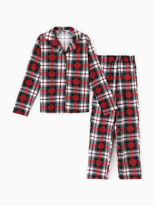 Пижама детская новогодняя (рубашка, брюки) KAFTAN Christmas time, размер 34 (122-128 см), бело-красная
