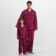 Пижама детская новогодняя из фланели (рубашка и брюки) KAFTAN, размер 32 (110-116 см), красная