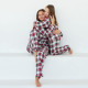 Пижама для девочки новогодняя из фланели (рубашка и брюки) KAFTAN, размер 32 (110-116 см), красно-белая