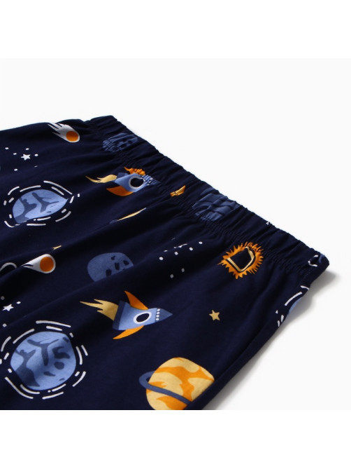 Пижама для мальчика (футболка и шорты) KAFTAN: Space, тёмно-синяя, размер 28 (86-92 см)