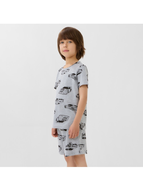 Пижама детская (футболка и шорты) KAFTAN Cars, серая, размер 28 (86-92 см)