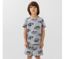 Пижама детская (футболка и шорты) KAFTAN Cars, серая, размер 28 (86-92 см)