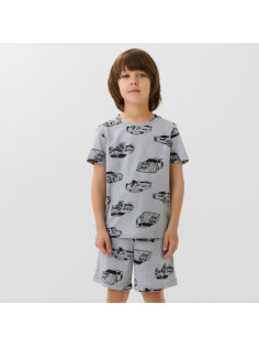 Пижама детская (футболка и шорты) KAFTAN Cars, серая, размер 28 (86-92 см)