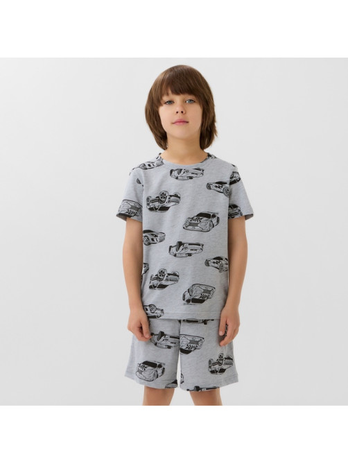 Пижама детская (футболка и шорты) KAFTAN Cars, серая, размер 28 (86-92 см)