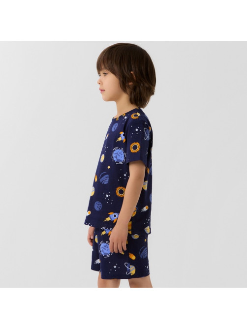 Пижама для мальчика (футболка и шорты) KAFTAN: Space, тёмно-синяя, размер 28 (86-92 см)