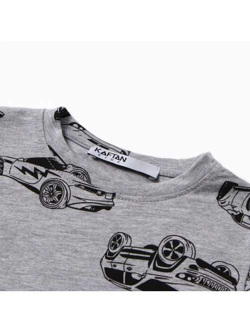 Пижама детская (футболка и шорты) KAFTAN Cars, серая, размер 28 (86-92 см)