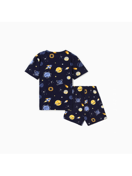 Пижама для мальчика (футболка и шорты) KAFTAN: Space, тёмно-синяя, размер 28 (86-92 см)