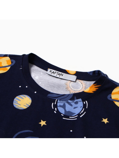 Пижама для мальчика (футболка и шорты) KAFTAN: Space, тёмно-синяя, размер 28 (86-92 см)