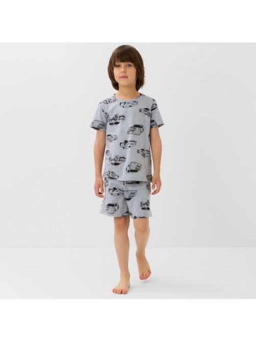 Пижама детская (футболка и шорты) KAFTAN Cars, серая, размер 28 (86-92 см)