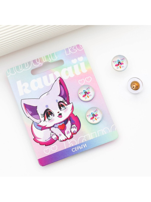 Серьги гвоздики Kawaii 1.5×1.5 см