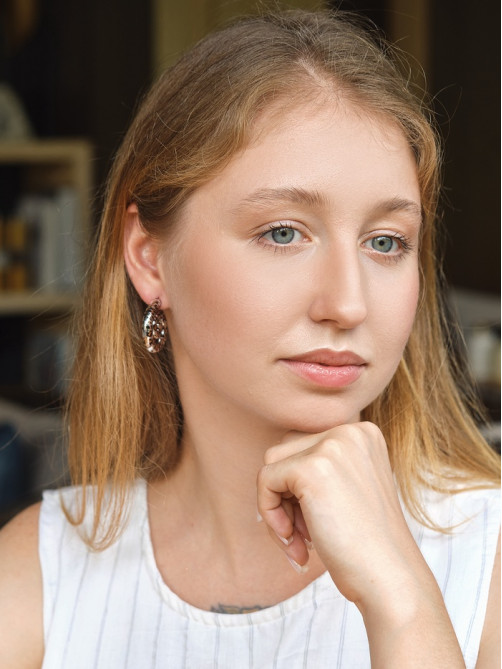 Серьги пластик «Леопард», ракушка, цвет серебро