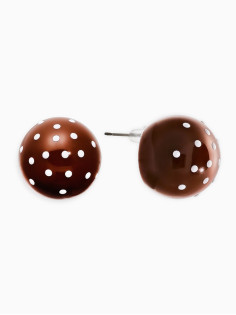 Серьги «Бусина. Шар в точку», d=2 см, коричневые