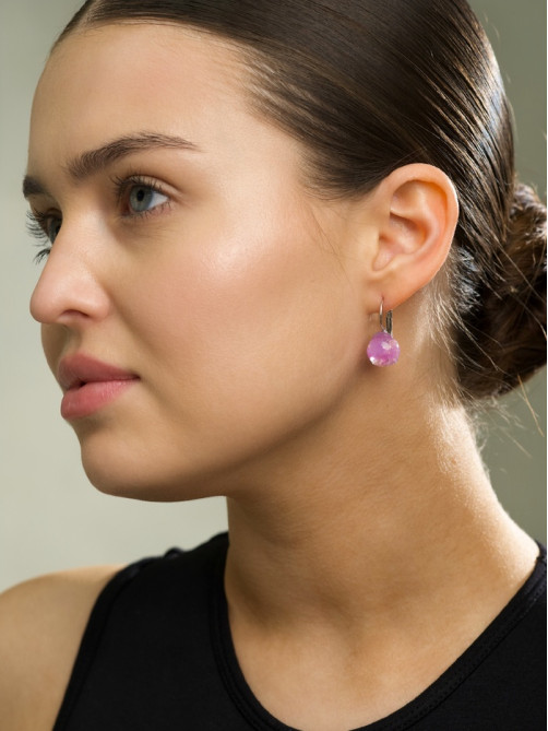 Серьги с поталью «Шарик», МИКС в серебре