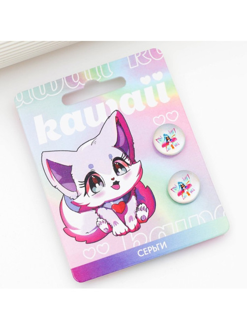 Серьги гвоздики Kawaii 1.5×1.5 см