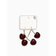Серьги двойные «Черешня», бордовые в золоте