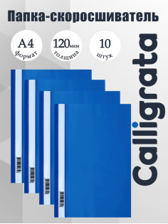 Набор папок-скоросшивателей А4, 10 штук, Calligrata, 160 мкм, с прозрачным верхом, МИКС