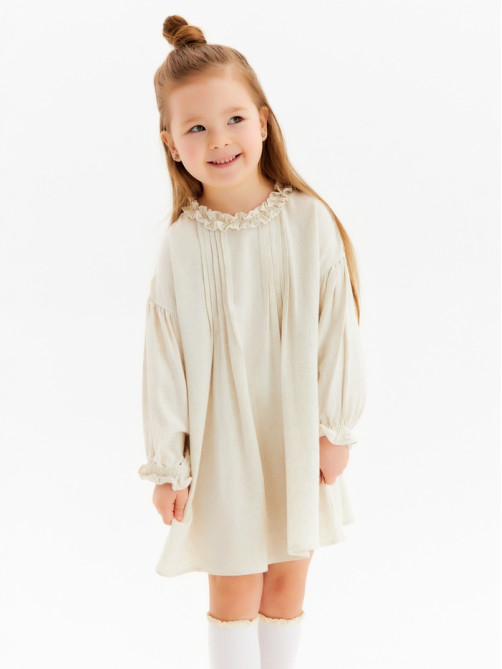 Платье для девочки «Крошка Я» Linen, рост 80-86 см, бежевое