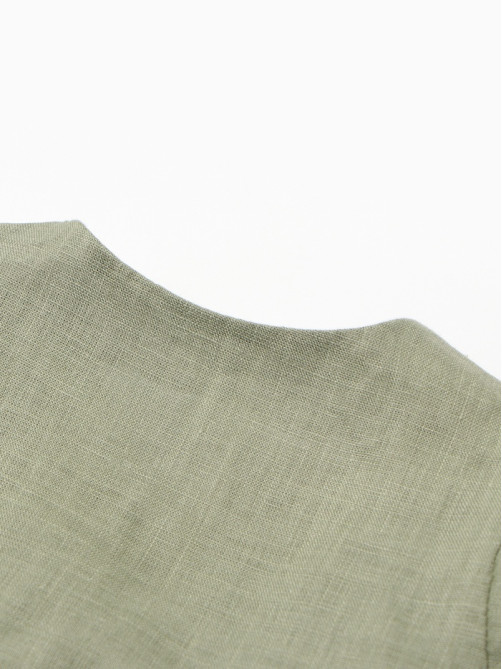 Платье для девочки «Крошка Я» Linen, рост 68-74 см, зелёное