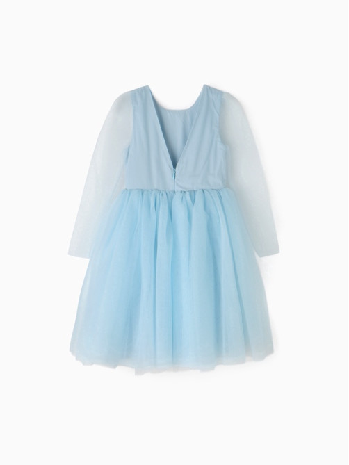 Платье нарядное для девочки MINAKU: PartyDress, голубое, рост 122-128 см