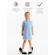 Платье нарядное для девочки MINAKU: PartyDress, с перьями, голубое, рост 104-110 см