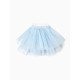 Платье нарядное для девочки MINAKU: PartyDress с рукавами, голубое, рост 110 см