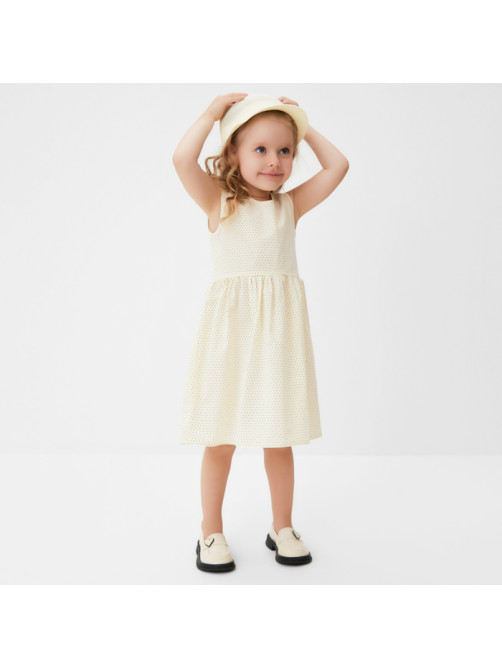 Платье для девочки MINAKU: Cotton collection, цвет молочный, рост 104-110 см