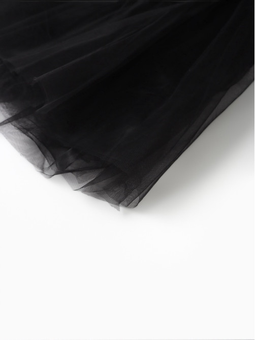 Платье нарядное для девочки MINAKU: PartyDress с пышной юбкой, чёрное, рост 98-104 см