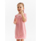 Платье нарядное для девочки MINAKU: PartyDress с перьями, розовое, рост 110-116 см