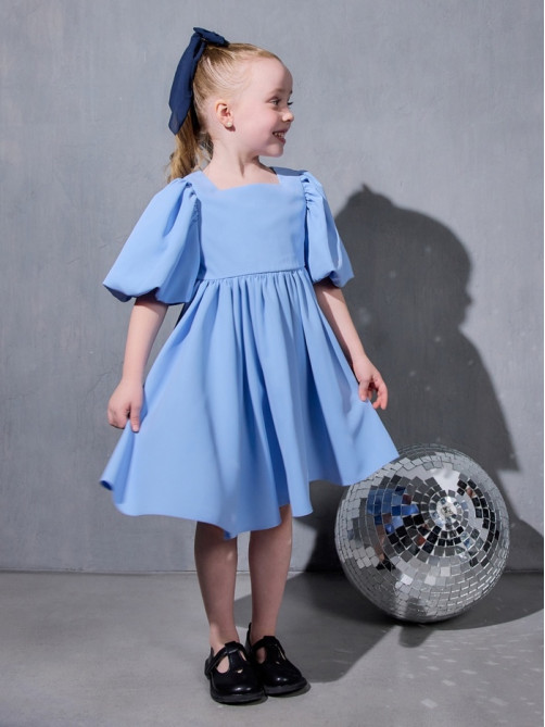Платье нарядное для девочки MINAKU: Party Dress, голубое, рост 92-98 см