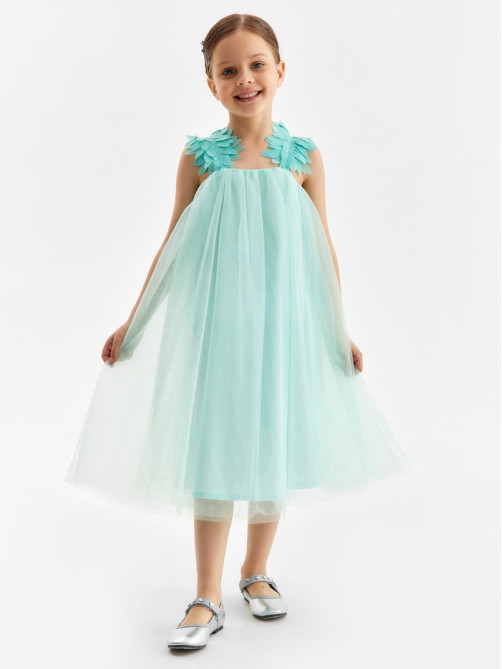 Платье нарядное для девочки MINAKU: PartyDress, цвет мятный, рост 104-110 см