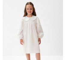 Платье для девочки MINAKU: Cotton collection с воротником, белое, рост 92-98 см