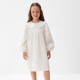Платье для девочки MINAKU: Cotton collection с воротником, белое, рост 92-98 см