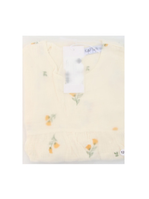 Платье из муслина для девочки KAFTAN «Цветы», белое, рост 128 см