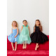 Платье нарядное для девочки MINAKU: PartyDress с рукавами, чёрное, рост 104-110 см