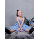 Платье нарядное для девочки MINAKU: Party Dress с бантом, голубое, рост 98-104 см