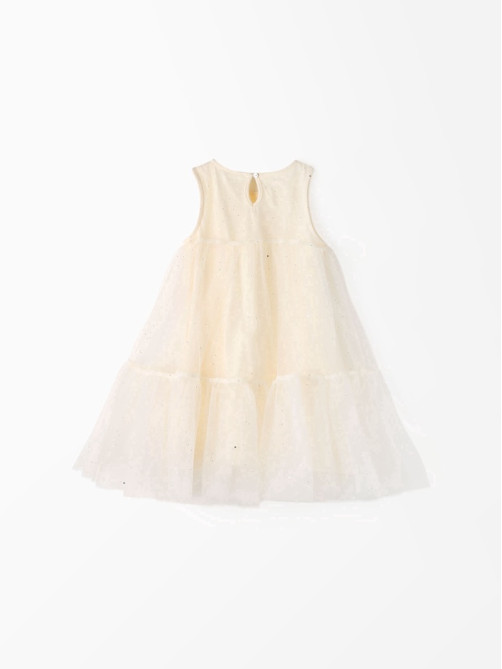 Платье нарядное для девочки MINAKU: PartyDress, цвет молочный, рост 104 см