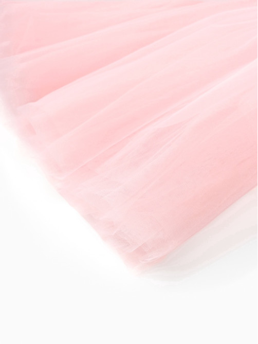 Платье нарядное для девочки MINAKU: PartyDress с пышной юбкой, розовое, рост 122-128 см