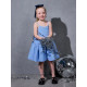 Платье нарядное для девочки MINAKU: Party Dress с бантом, голубое, рост 104-110 см