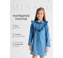 Платье для девочки MINAKU: Jeans collection, голубое, рост 140-146 см