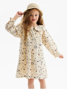 Платье для девочки KAFTAN, бежевое, рост 100 см