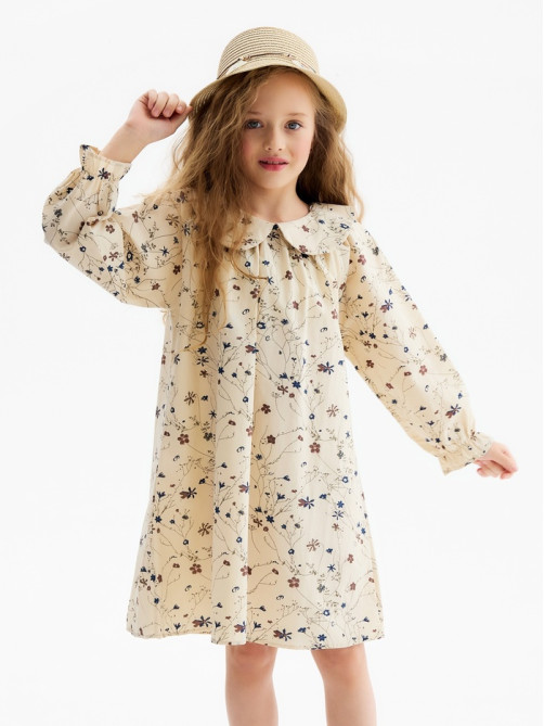 Платье для девочки KAFTAN, бежевое, рост 100 см