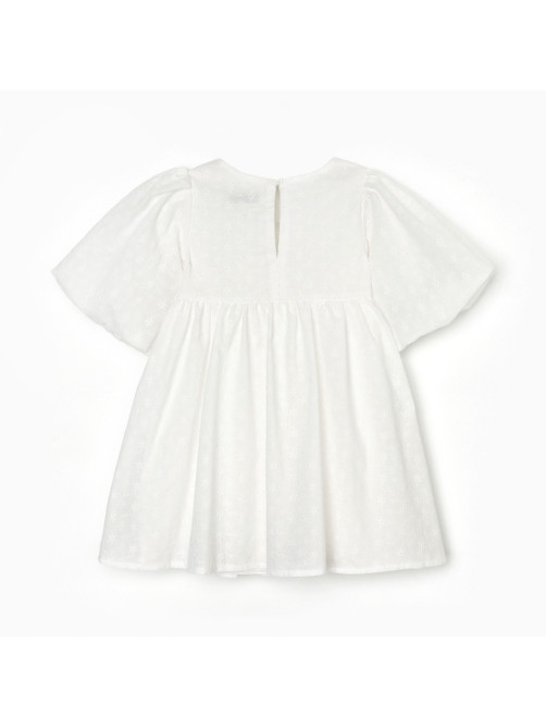 Платье для девочки MINAKU: Cotton collection, белое, рост 110-116 см