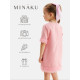 Платье нарядное для девочки MINAKU: PartyDress с перьями, розовое, рост 110-116 см