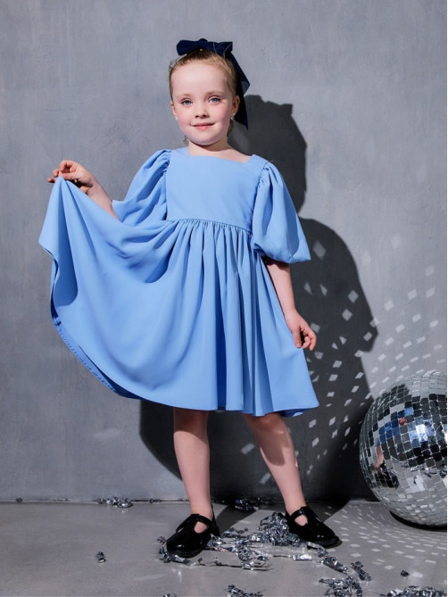 Платье нарядное для девочки MINAKU: Party Dress, голубое, рост 98-104 см