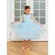 Платье нарядное для девочки MINAKU: PartyDress, голубое, рост 110-116 см